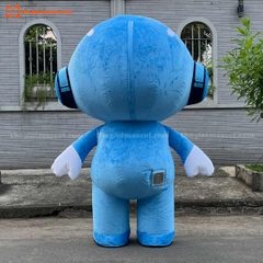 Mascot Hơi Robot Màu Xanh
