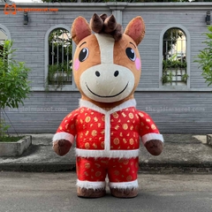 Mascot Hơi Ngựa Màu Nâu Mẫu 2