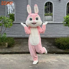 Mascot Thỏ Mẫu 1 Màu Hồng