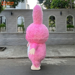 Mascot Hơi Baby Three Tai Dựng Hồng Đậm