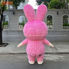 Mascot Hơi Baby Three Tai Dựng Hồng Đậm