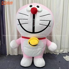 Mascot Hơi Doraemon Màu Hồng