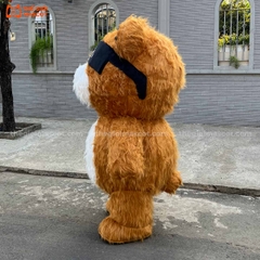 Mascot Hơi Gấu Đeo Kính