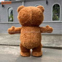 Mascot Hơi Gấu Teddy Màu Nâu