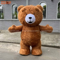 Mascot Hơi Gấu Teddy Màu Nâu