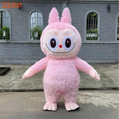 Mascot Hơi Labubu Màu Hồng
