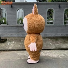 Mascot Hơi Labubu Màu Nâu