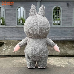 Mascot Hơi Labubu Màu Xám