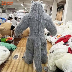 Mascot Hơi Người Sói Màu Xám