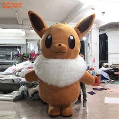 Mascot Hơi Pokemon Eevee Màu Nâu