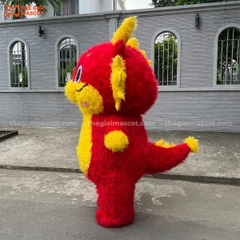 Mascot Hơi Rồng Như Ý Màu Đỏ (phiên bản có lông)