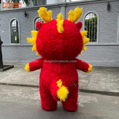 Mascot Hơi Rồng Như Ý Màu Đỏ (phiên bản có lông)