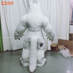 Mascot Hơi Người Sói Màu Trắng
