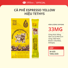 Cà phê Espresso Yellow hiệu Tethys, 10ml/ gói, 30 gói/ hộp