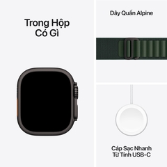 Apple Watch Ultra 2 2024 49mm 4G Viền Titan Đen Dây Alpine Size M | Chính hãng VN/A
