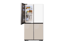 648 L Tủ Lạnh Bespoke 4 Cửa với Beverage Center™, màu Trắng Thạch Anh/ Nâu Be