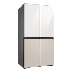 Tủ Lạnh Bespoke 4 Cửa với Beverage Center™ màu Trắng Thạch Anh/Nâu Be, 648L