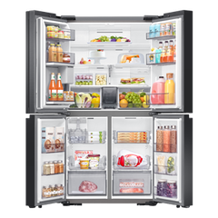 Tủ Lạnh Bespoke 4 Cửa với Beverage Center™ màu Trắng Thạch Anh/Nâu Be, 648L