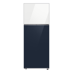 Tủ Lạnh Bespoke Ngăn Đông Trên với Đông Mềm Linh Hoạt 4 Chế Độ Optimal Fresh+ màu Trắng Thạch Anh/Xanh Navy, 460L