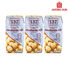 Lốc 3 hộp sữa hạt macca  nguyên chất  137 Degrees 180ml