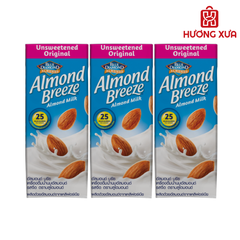 Sữa Hạt Hạnh Nhân Almond Breeze Nguyên Chất Không Đường Lốc 3 Hộp 180ml