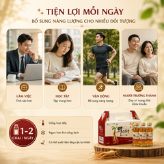 Nước Uống Hồng Sâm Ngâm Rễ Củ Sâm Korean Ginseng Drink With Root Hộp 10 Chai x 120ml