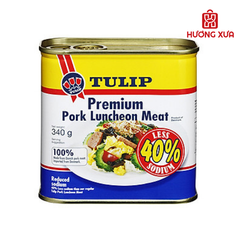 Thịt Heo Hộp Tulip Pork Luncheon Meat 40% Less Sodium 340g