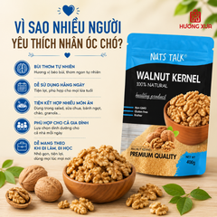 Nhân Óc Chó Premium Walnut Kernel Nuts Talk Túi 400g