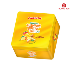 Kẹo Gừng Nghệ Không Đường Hỗn Hợp Corniche Hộp Sắt 100g