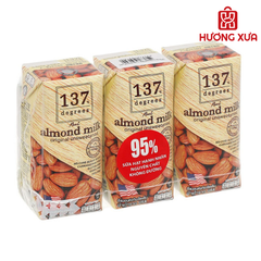 Lốc 3 hộp sữa hạnh nhân không đường 137 Degrees 180ml