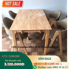 Bộ Bàn Ăn 4 Ghế Chữ A, Kết Cấu Chắc, Sử Dụng Đa Năng