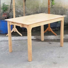 Bàn ăn 1m4, gỗ cao su, tháo ráp tiện lợi, thiết kế chân vuông.