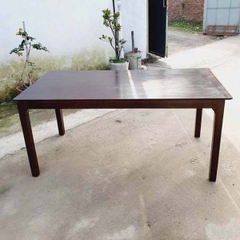 Bàn ăn 1m4, gỗ cao su, tháo ráp tiện lợi, thiết kế chân vuông.
