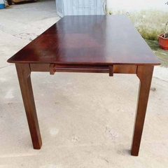 Bàn ăn 1m4, gỗ cao su, tháo ráp tiện lợi, thiết kế chân vuông.