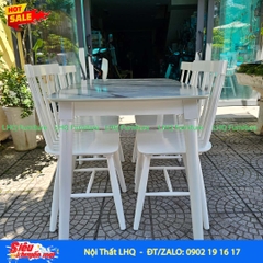 Bộ bàn ăn 4 ghế Song Tiện – Bàn giả đá 1m2