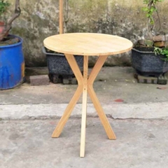 Bàn Cafe, Bàn Ăn Chân Chụm, Gỗ Cao Su, Màu Tự Nhiên Và Walnut