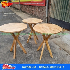 Bàn Cafe, Bàn Ăn Chân Chụm, Gỗ Cao Su, Màu Tự Nhiên Và Walnut
