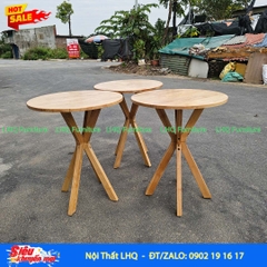 Bàn Cafe, Bàn Ăn Chân Chụm, Gỗ Cao Su, Màu Tự Nhiên Và Walnut