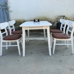 Bộ bàn ăn 4 ghế Mango, Gỗ cao su, Hàng loại 1, Bán chạy 2024, LHQ Furniture