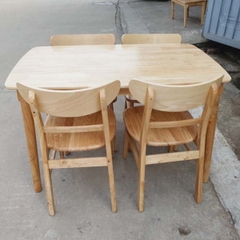 Bộ bàn ăn 4 ghế Mango, Gỗ cao su, Hàng loại 1, Bán chạy 2024, LHQ Furniture