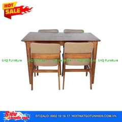 Bộ bàn ăn đẹp, 4 ghế Obama cao cấp, Gỗ cao su, Giá đang ưu đãi, LHQ Furniture cung cấp