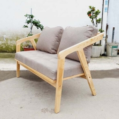 Ghế sofa đôi Nakata, Gỗ cao su tự nhiên, Thiết kế tháo ráp