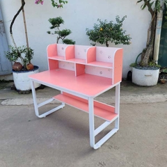 Bàn giá sách 1m2, Khung sắt chữ U, Gỗ MDF chống trầy, Tháo lắp tiện lợi, Giá rẻ
