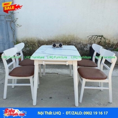Bộ bàn ăn 4 ghế Mango, Gỗ cao su, Hàng loại 1, Bán chạy 2024, LHQ Furniture