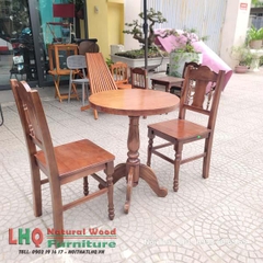 Bộ bàn ghế cafe phong cách vintage, gỗ tự nhiên, chất lượng cao tại LHQ Furniture