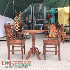 Bộ bàn ghế cafe phong cách vintage, gỗ tự nhiên, chất lượng cao tại LHQ Furniture