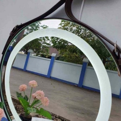 Gương Decor, Dây Da Treo Tường, Khung Sắt Để Bàn, Gương Xoay, Đường Kính 40-50-60 cm