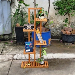 Kệ để cây, Cao 3-4-5 tầng, Chất liệu gỗ tràm, Thiết kế tháo lắp, Tiết kiệm vận chuyển.