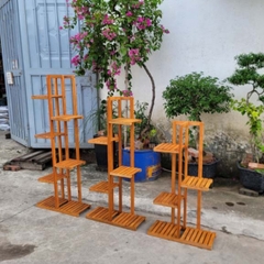 Kệ để cây, Cao 3-4-5 tầng, Chất liệu gỗ tràm, Thiết kế tháo lắp, Tiết kiệm vận chuyển.
