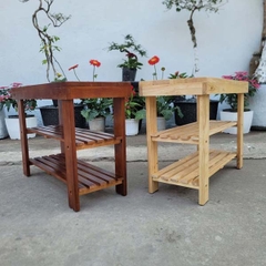Kệ Giày Ngồi Gỗ Cao Su Tự Nhiên, Thiết Kế Tháo Ráp, Kết Cấu Chắc Chắn, Bền Bỉ Từ LHQ Furniture